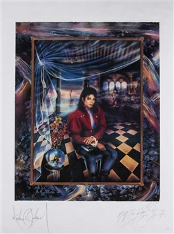 Michael Jackson Signed 30x40" Serigraph "The Book" 348/375 (Beckett)